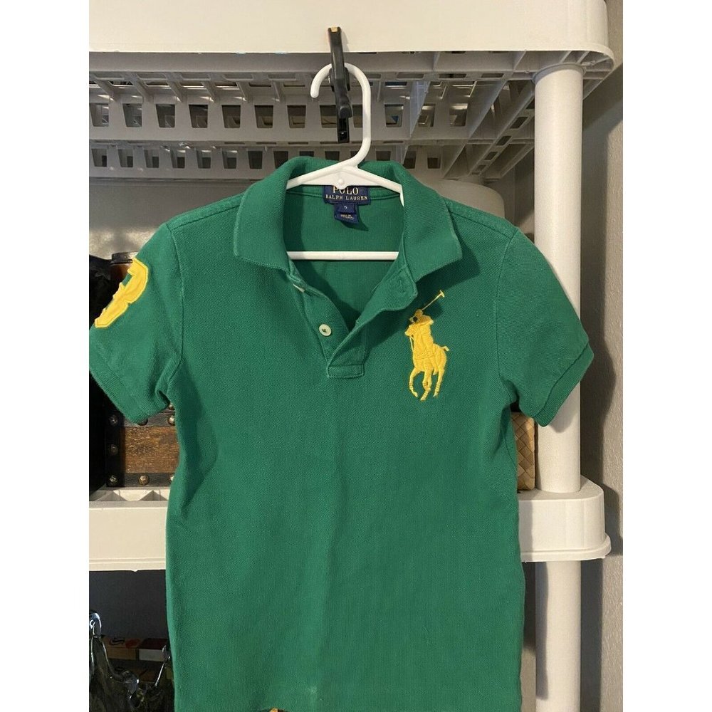 Polo Ralph Lauren Boys S/S Classic Big Pony Solid Polo Shirt Sz 5 Kelly Green